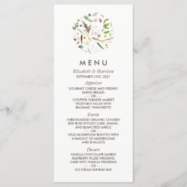 Elegante Bloemige Wilde Bloemen Bruiloft Menu