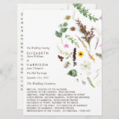 Elegante Bloemige Wilde Bloemen Bruiloft Programmakaart (Voorkant / Achterkant)