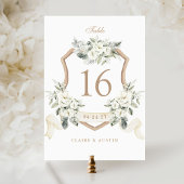 Elegante Bloemige Witte Groene Kuif Tafelnummer