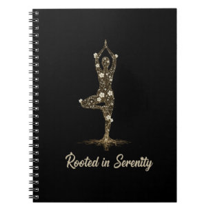 Elegante Bloemige Yoga Boomhouding   Geworteld in  Notitieboek