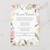 Elegante bloemige zomerse trouwdetails informatiekaartje (Voorkant)