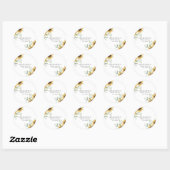 Elegante bloemige zonnebloem bruidsshower ronde sticker (Vel)