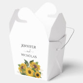 Elegante Bloemige Zonnebloem Bruiloft Bedankdoosjes (Geopend)