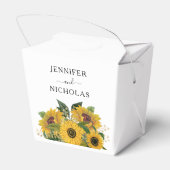 Elegante Bloemige Zonnebloem Bruiloft Bedankdoosjes (Achterkant)