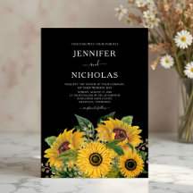 Elegante bloemige zonnebloemen bruiloft 