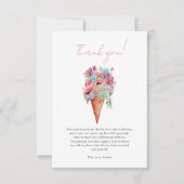 Elegante Bloemijst Ijs Bruidsmeisjesfeest Bedankkaart (Voorkant)