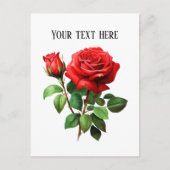 Elegante bloemist of tuinman rode roos briefkaart (Voorkant)