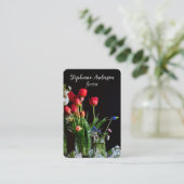Elegante Bloemist Visitekaartje (Staand voorkant)
