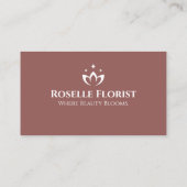 Elegante Bloemist Zacht Roze Wit Vet Schoon Visitekaartje (Achterkant)