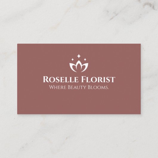 Elegante Bloemist Zacht Roze Wit Vet Schoon Visitekaartje (Achterkant)