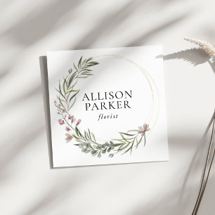 Elegante Bloemist Zakelijke Kaart Vierkante Visitekaartje