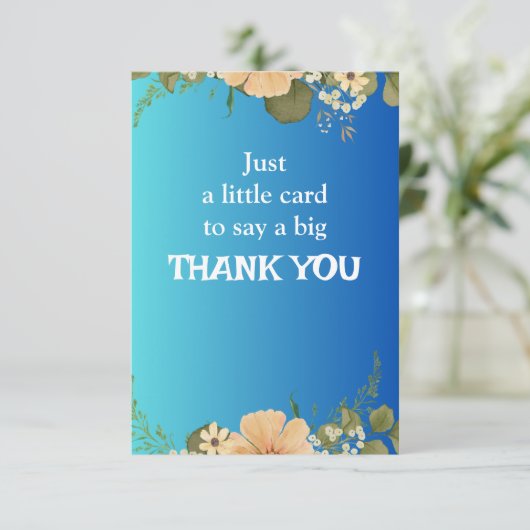 Elegante bloemkaart met bedankje en gepersonalisee bedankkaart (Staand voorkant)