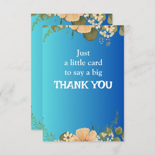 Elegante bloemkaart met bedankje en gepersonalisee bedankkaart (Voorkant / Achterkant)