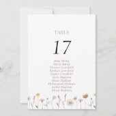 Elegante Bloemkaart met Tafelnummer (Achterkant)
