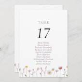 Elegante Bloemkaart met Tafelnummer (Voorkant / Achterkant)