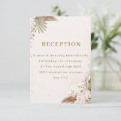 Elegante bloemkaart voor bij de uitnodiging informatiekaartje (Staand voorkant)