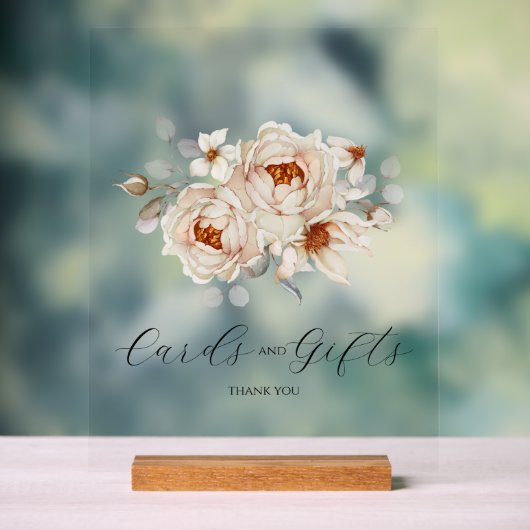 Elegante Bloemkaarten en Cadeaubord Sign Acryl Bord (Neutraal)