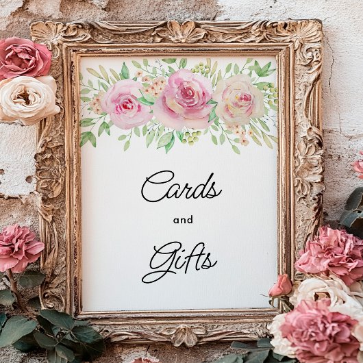 Elegante bloemkaarten en geschenkposter poster