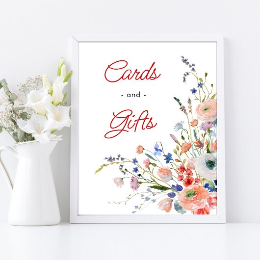 Elegante bloemkaarten en geschenkposter poster
