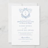  Elegante Bloemkam Bow Ribbon Wedding Kaart (Voorkant)