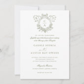 Elegante Bloemkam Bow Ribbon Wedding Kaart (Voorkant)