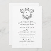  Elegante Bloemkam Bow Ribbon Wedding Kaart (Voorkant / Achterkant)