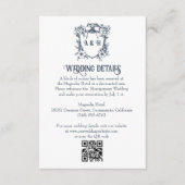 Elegante  Bloemkam Trouwdetails Informatiekaartje (Voorkant)