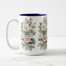 Elegante bloemkunst koffiemok