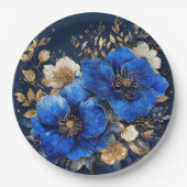 Elegante bloemkunst papieren bordje (Voorkant)