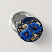Elegante bloemkunst ronde button 3,2 cm (Voorkant /achterkant)