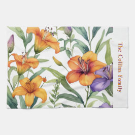 Elegante Bloemlelies Botanische Lelie Bloemen Theedoek