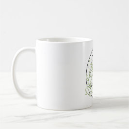 Elegante Bloemletter C – Minimalistische Botanisch Koffiemok