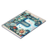 Elegante bloemletter E met vlinders Notitieboek (Linkerzijde)