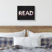 Elegante bloemlezing READ-typografie - Pastelkleur Canvas Afdruk (Insitu (Slaapkamer))