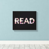 Elegante bloemlezing READ-typografie - Pastelkleur Canvas Afdruk (Insitu (Houten vloer))