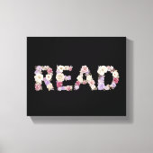 Elegante bloemlezing READ-typografie - Pastelkleur Canvas Afdruk (Voorkant)
