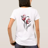 Elegante bloemlijn kunst t-shirt (Achterkant)