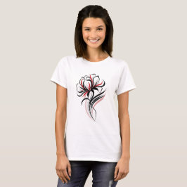 Elegante bloemlijn kunst t-shirt
