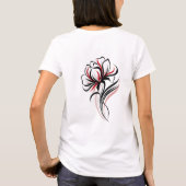 Elegante bloemlijn kunst t-shirt (Achterkant)
