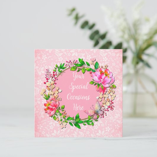 Elegante bloemlijst: voor elke gelegenheid kaart (Staand voorkant)