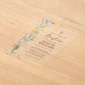 Elegante Bloemmeisje Doop en Doop Acryl Uitnodigingen (Laagn)