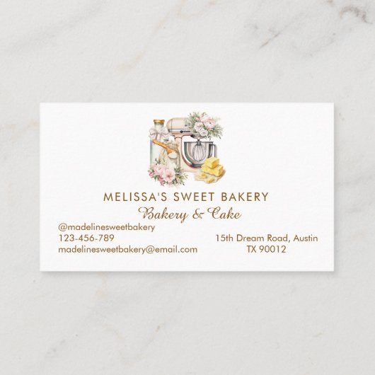 Elegante Bloemmenger Stand Bakery Loyalty Kaart (Achterkant)