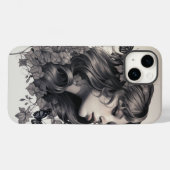 Elegante Bloemmonogram Hoesje-Mate iPhone Case-Mate iPhone Case (Achterkant (horizontaal))