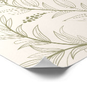 Elegante Bloemmos Groen Welkom bruiloft Poster (Hoek)