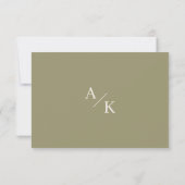 Elegante Bloemmos Groene bruiloft RSVP Kaartje (Achterkant)
