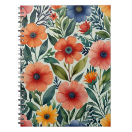 Elegante Bloemmotief Spiraal Foto Notitieboek