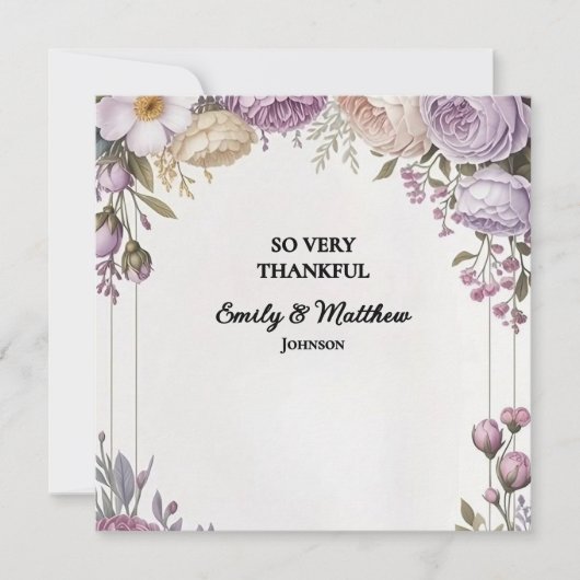 Elegante bloemontwerper bedankkaart (Voorkant)