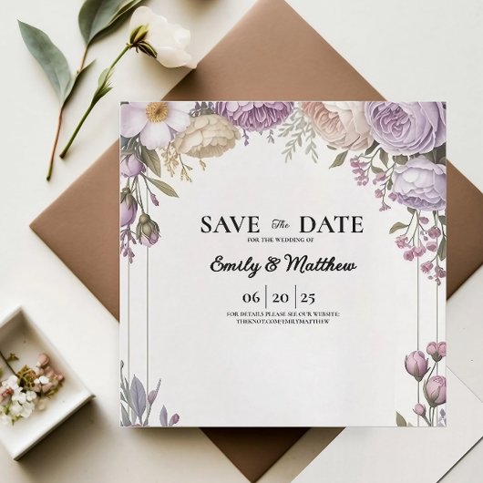 Elegante bloemontwerper Bewaar de datum Save The Date