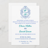 Elegante bloemovaal lijst linten strikken bruiloft kaart (Voorkant / Achterkant)