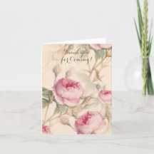 Elegante Bloempatroon Bedankt voor Komst Kaart